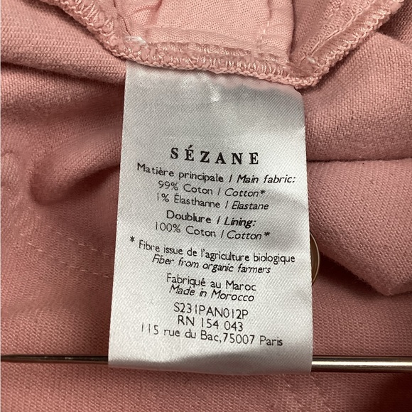 Sezane Paris Hi Rise Cropped Slim Straight Pink Jeans - Picture 8 of 10